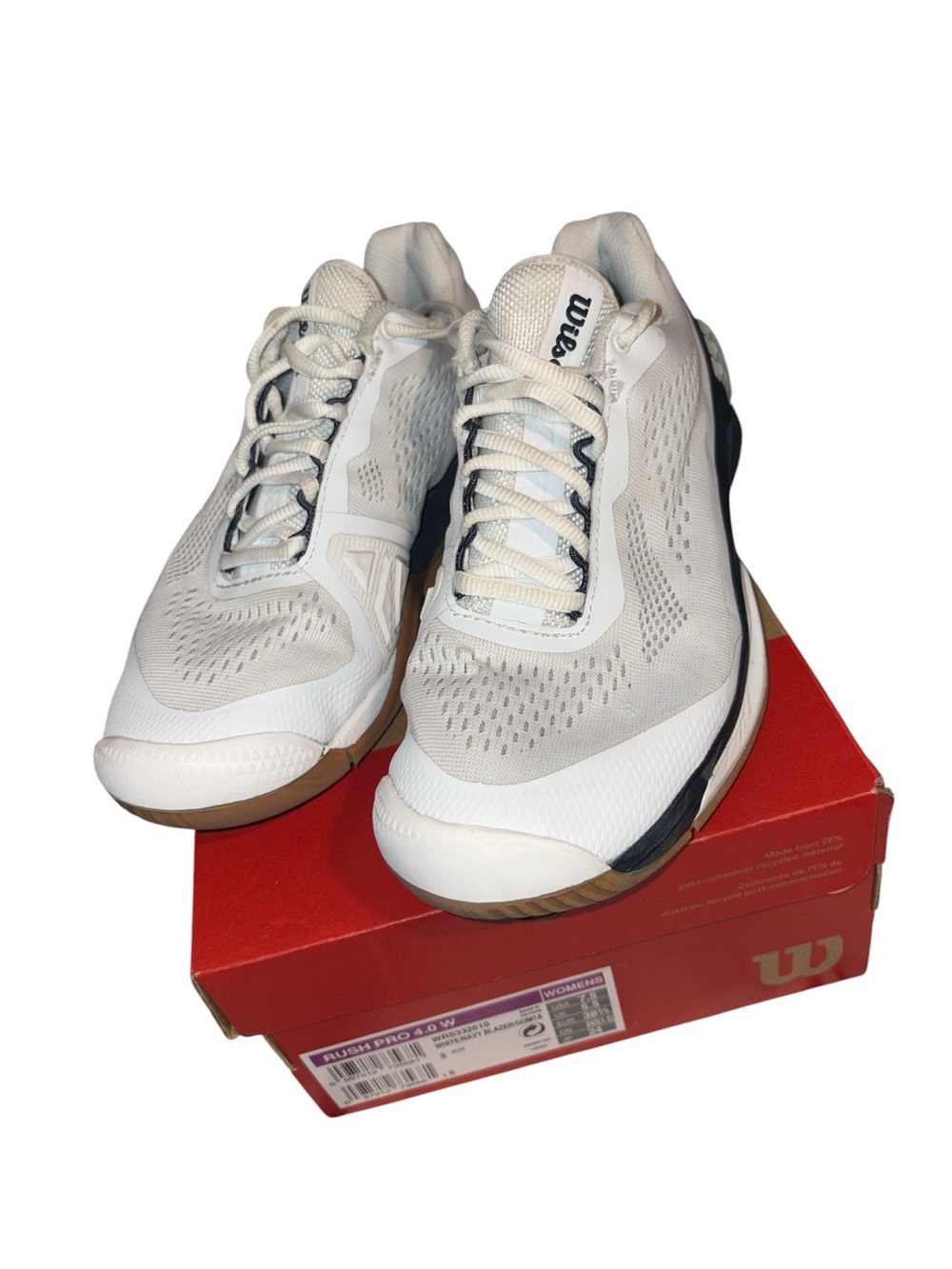 Wilson White and Navy Athletic Tennis Shoes - Picture 2 of 6